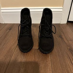 Call It Spring Black Bootie Heels, Size 7